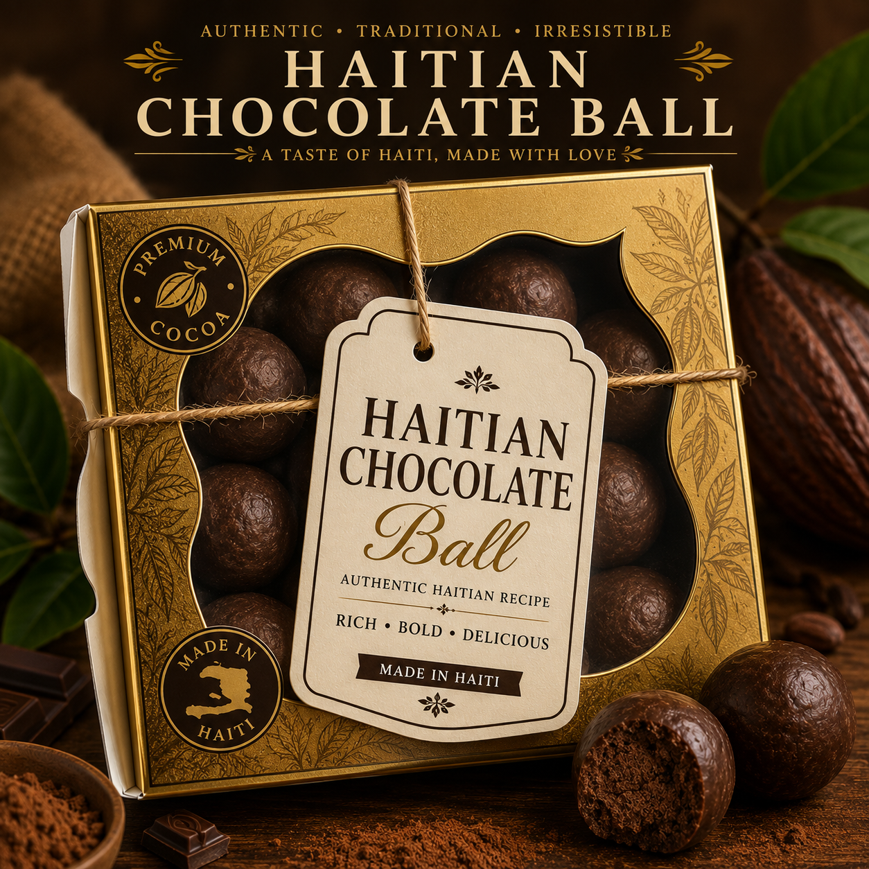 Haitian chocolate balls